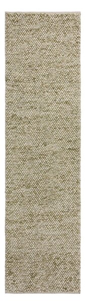 Kaki zelen ročno tkan tekač iz mešanice volne 60x230 cm Minerals – Flair Rugs