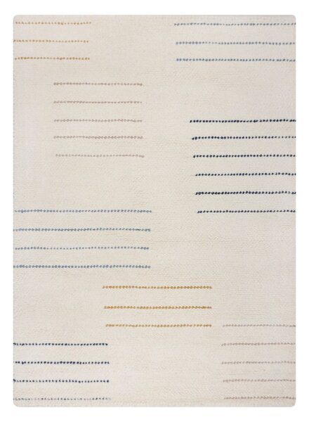 Kremno bela ročno tkana volnena preproga 120x170 cm Dottie Geometric – Flair Rugs