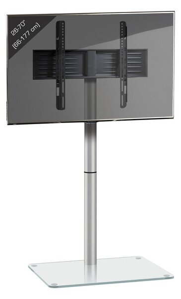 STOJALO ZA TV prozorno, barve aluminija