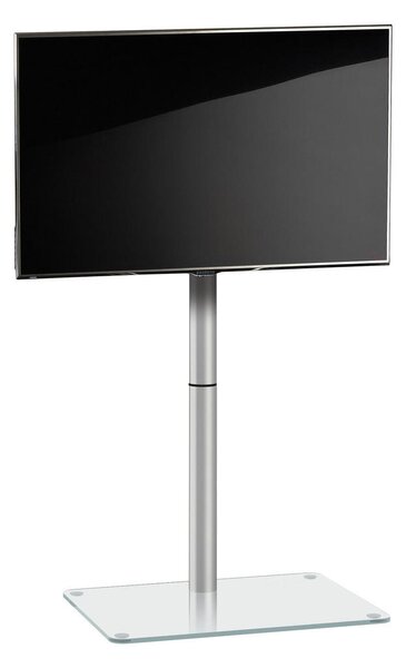 STOJALO ZA TV prozorno, barve aluminija
