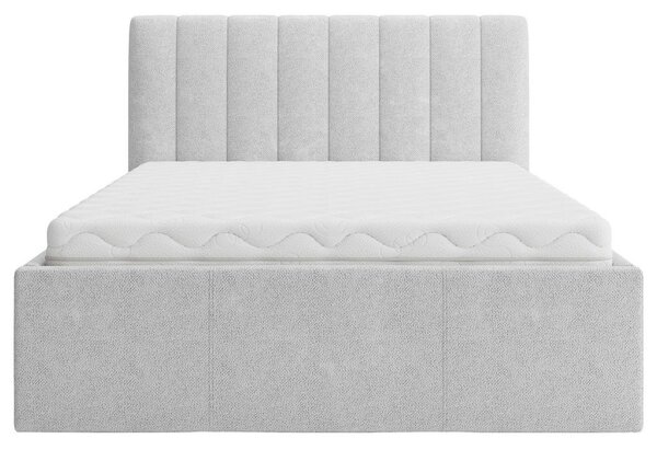 OBLAZINJENA POSTELJA 180 cm x 200 cm , tekstil svetlo siva
