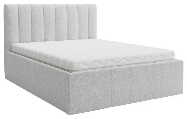 OBLAZINJENA POSTELJA 180 cm x 200 cm , tekstil svetlo siva