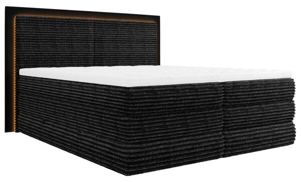 BOXSPRING POSTELJA 180 cm x 200 cm , tekstil črna