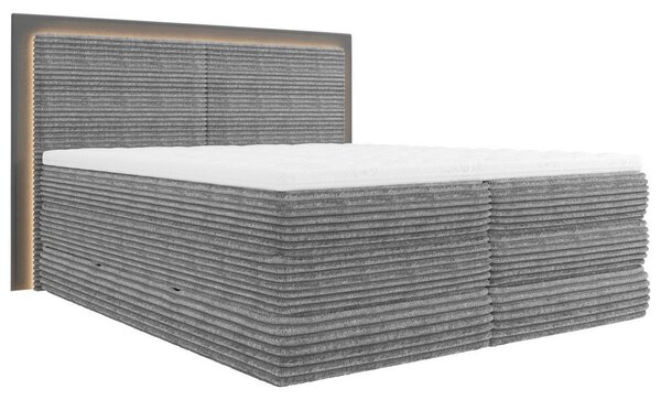 BOXSPRING POSTELJA 180 cm x 200 cm , tekstil siva