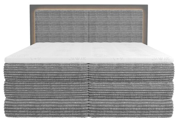 BOXSPRING POSTELJA 180 cm x 200 cm , tekstil siva