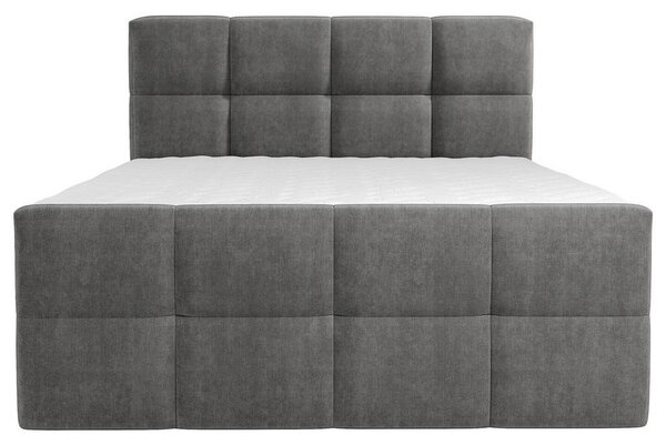 POSTELJA Z VZMETNICO 180 cm x 200 cm , tekstil siva