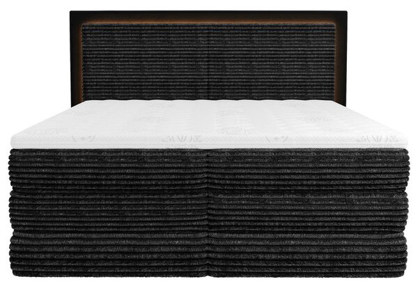 BOXSPRING POSTELJA 180 cm x 200 cm , tekstil črna