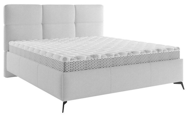 OBLAZINJENA POSTELJA 140 cm x 200 cm , tekstil svetlo siva