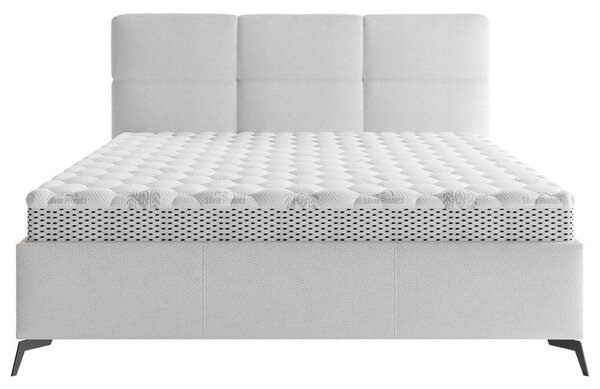 OBLAZINJENA POSTELJA 140 cm x 200 cm , tekstil svetlo siva