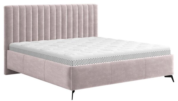 OBLAZINJENA POSTELJA 180 cm x 200 cm , tekstil starinsko roza