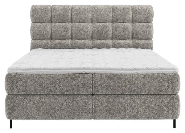 BOXSPRING POSTELJA 140 cm x 200 cm , tekstil rjavosiva
