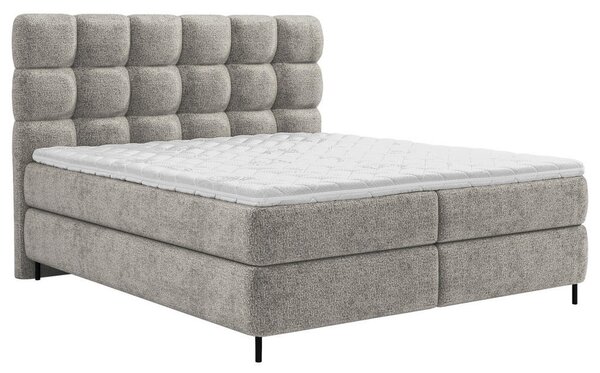 BOXSPRING POSTELJA 140 cm x 200 cm , tekstil rjavosiva
