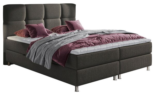 POSTELJA Z VZMETNICO 140 cm x 200 cm , tekstil temno rjava