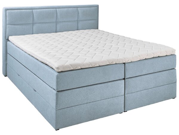 BOXSPRING POSTELJA 140 cm x 200 cm , tekstil turkizna