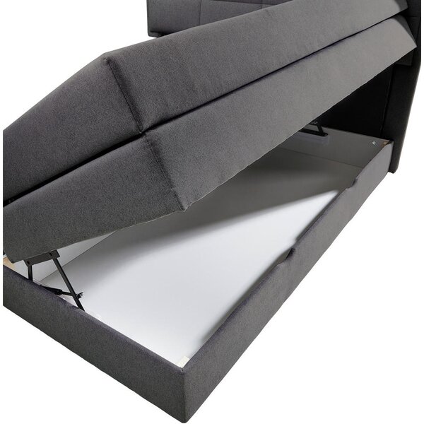 BOXSPRING POSTELJA 160 cm x 200 cm , tekstil antracit