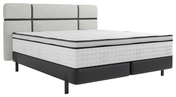 BOXSPRING POSTELJA 160 cm x 200 cm , tekstil antracit, krem barve