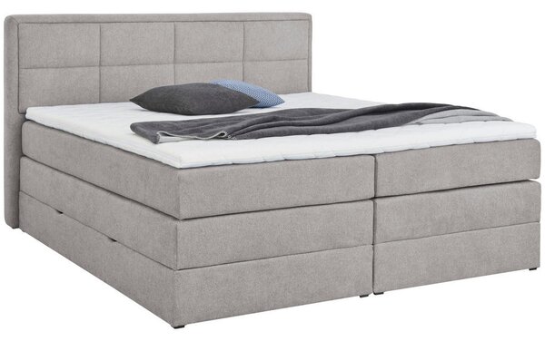 BOXSPRING POSTELJA 140 cm x 200 cm , tekstil siva