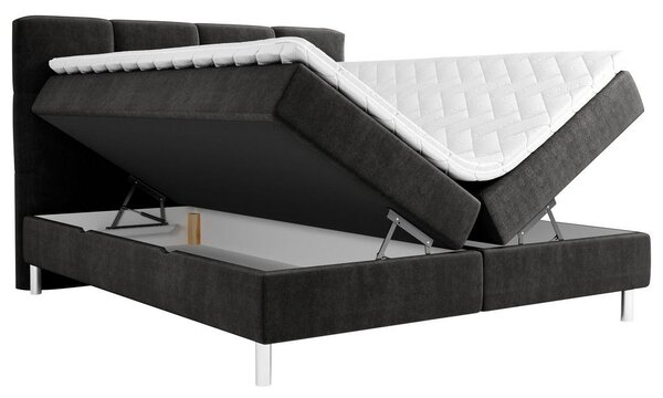POSTELJA Z VZMETNICO 160 cm x 200 cm , tekstil antracit