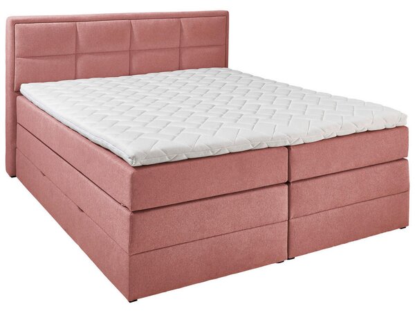 BOXSPRING POSTELJA 140 cm x 200 cm , tekstil barve korale