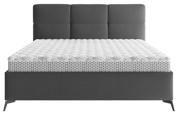OBLAZINJENA POSTELJA 180 cm x 200 cm , tekstil antracit