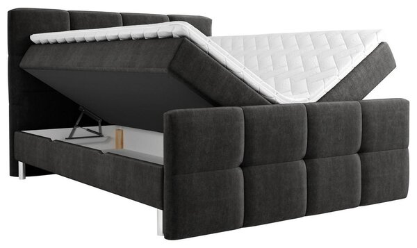 POSTELJA Z VZMETNICO 146 cm x 200 cm , tekstil antracit