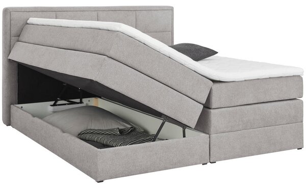 BOXSPRING POSTELJA 140 cm x 200 cm , tekstil siva