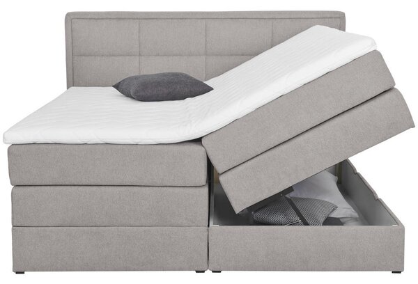 BOXSPRING POSTELJA 140 cm x 200 cm , tekstil siva