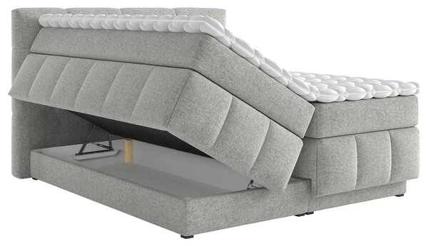 BOXSPRING POSTELJA 180 cm x 200 cm , tekstil sivobež