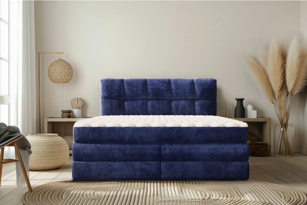 BOXSPRING POSTELJA 160 cm x 200 cm , tekstil modra