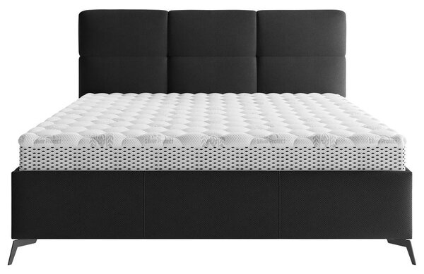OBLAZINJENA POSTELJA 160 cm x 200 cm , tekstil črna