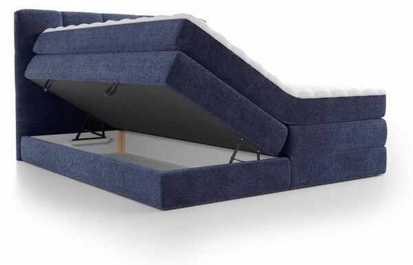 BOXSPRING POSTELJA 160 cm x 200 cm , tekstil modra