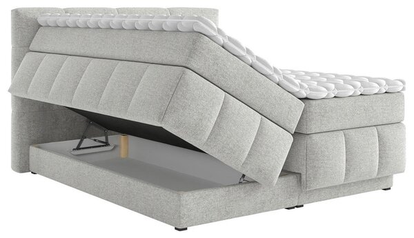 BOXSPRING POSTELJA 160 cm x 200 cm , tekstil svetlo siva