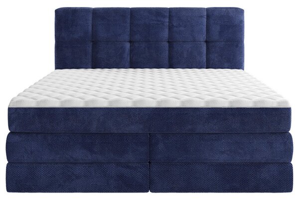 BOXSPRING POSTELJA 160 cm x 200 cm , tekstil modra