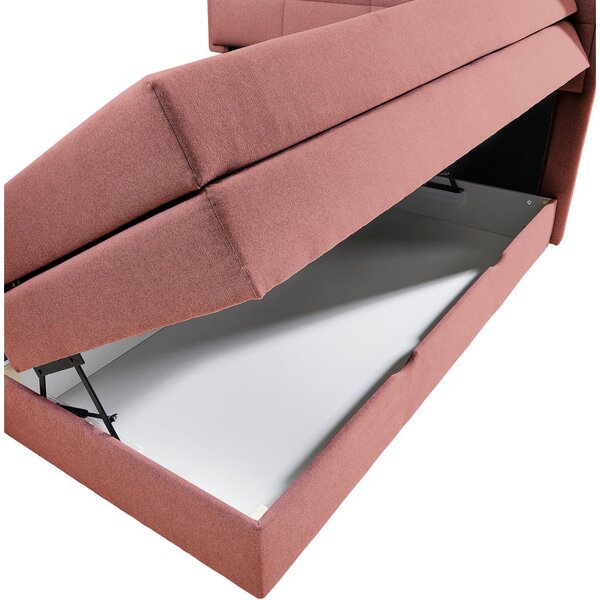 BOXSPRING POSTELJA 140 cm x 200 cm , tekstil barve korale