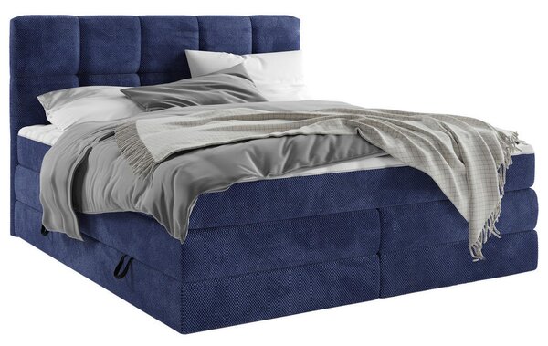 BOXSPRING POSTELJA 160 cm x 200 cm , tekstil modra