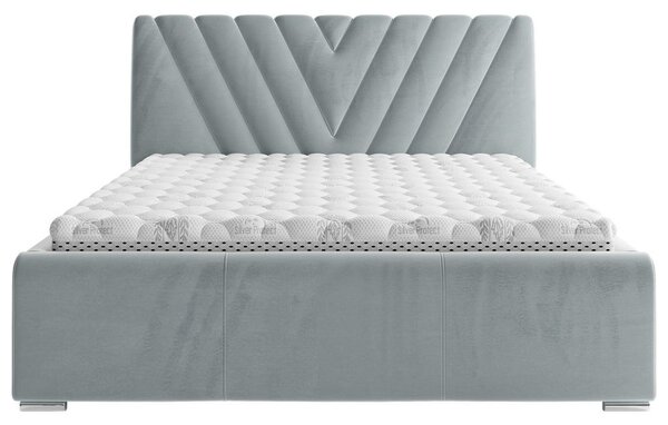 OBLAZINJENA POSTELJA 160 cm x 200 cm , tekstil modrosiva