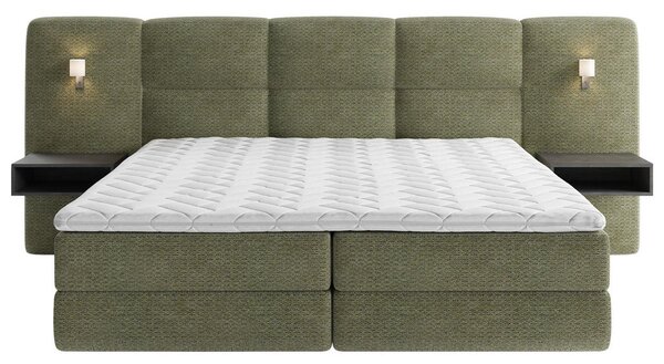 BOXSPRING POSTELJA 140 cm x 200 cm , tekstil zelena
