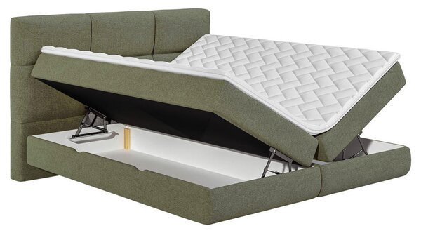 BOXSPRING POSTELJA 140 cm x 200 cm , tekstil zelena