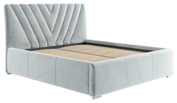 OBLAZINJENA POSTELJA 160 cm x 200 cm , tekstil modrosiva