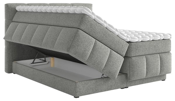 BOXSPRING POSTELJA 140 cm x 200 cm , tekstil siva