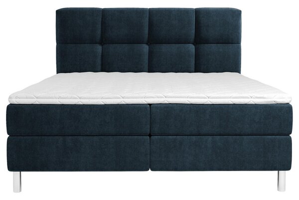 POSTELJA Z VZMETNICO 160 cm x 200 cm , tekstil temno modra