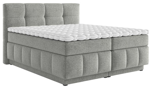 BOXSPRING POSTELJA 140 cm x 200 cm , tekstil siva