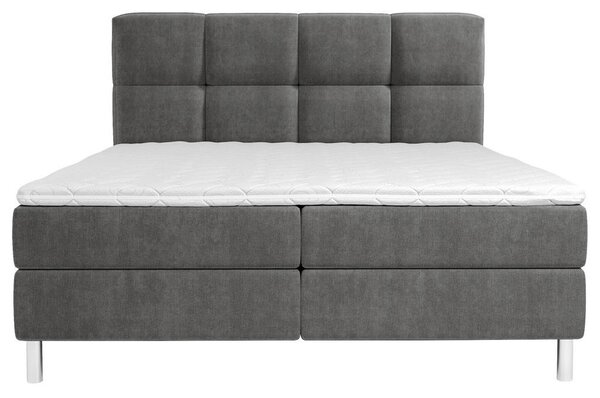 POSTELJA Z VZMETNICO 140 cm x 200 cm , tekstil siva
