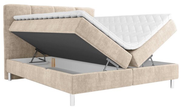 POSTELJA Z VZMETNICO 180 cm x 200 cm , tekstil rjavosiva