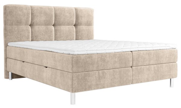 POSTELJA Z VZMETNICO 180 cm x 200 cm , tekstil rjavosiva