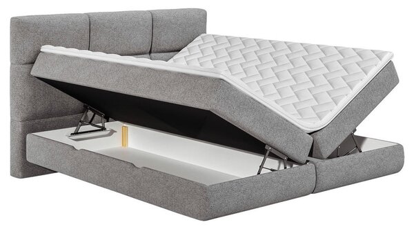 BOXSPRING POSTELJA 140 cm x 200 cm , tekstil siva