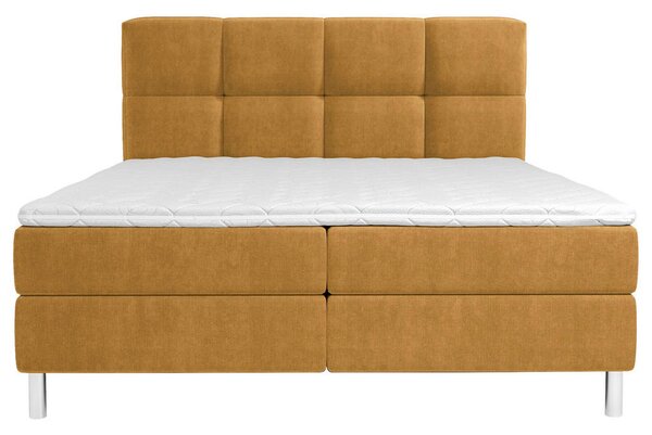 POSTELJA Z VZMETNICO 160 cm x 200 cm , tekstil oranžna, barve karija