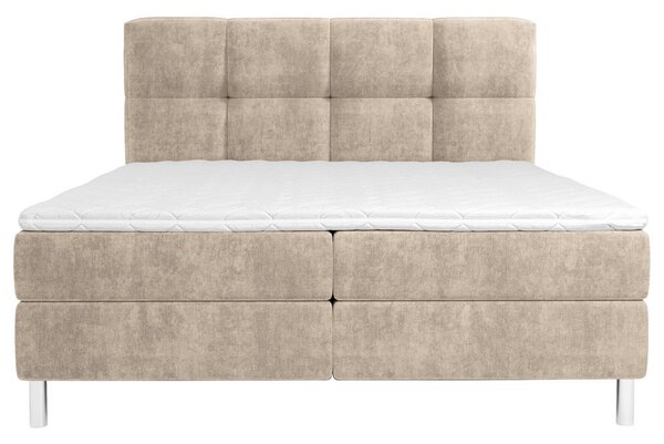 POSTELJA Z VZMETNICO 180 cm x 200 cm , tekstil rjavosiva