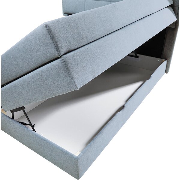 BOXSPRING POSTELJA 140 cm x 200 cm , tekstil turkizna