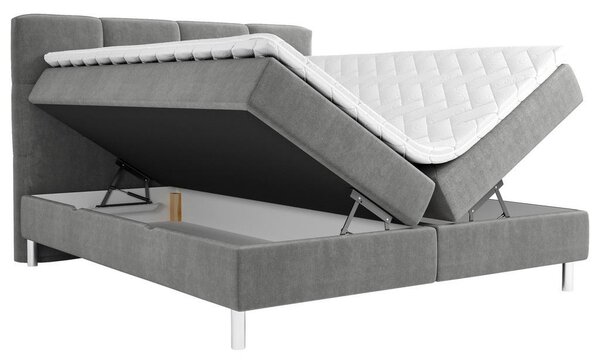 POSTELJA Z VZMETNICO 140 cm x 200 cm , tekstil siva
